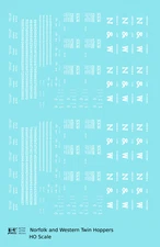 K4 HO Scale Decals Norfolk and Western Ribbed Twin Hopper White