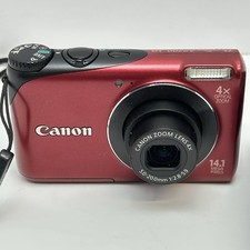 Canon PowerShot A2200 HD 14.1MP Digital Camera Battery - Charger - Card Red