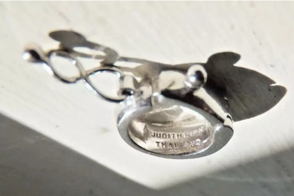 Collar colgante Judith Ripka de plata esterlina con cordón corazón con circonita cúbica Foto 4 de 4