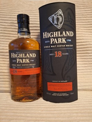 HIGHLAND PARK 18 Jahre Scotch Single Malt Whisky - Alte Ausführung - 0,7 L