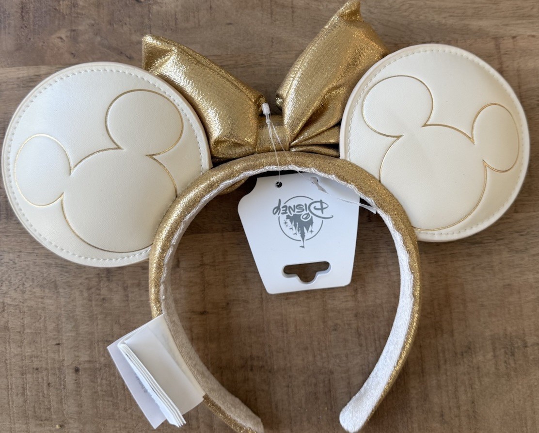 Disney Parks 2026 Mickey Castle Ears Gold Rhinestone Headband - NEW Shimmering New Castle Ear Headband Shines Brightly  main image 4