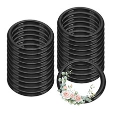 20 Pcs Dream Catcher Rings, 1.5 Inch Floral Macrame Plastic O Rings, Black