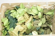 50x Green Mix Leaves Mulberry paper 2.5cm NO STEM