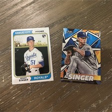 Brady Singer Rookie Kansas City Royals Baseball Card Topps  (2 Cards)