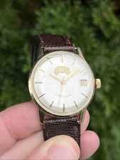 Vintage Lord Elgin Mens Watch 14k Automatic Date Fisher Body Division 1972