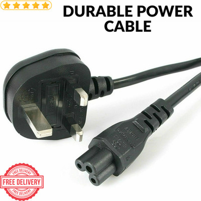 NETZKABEL 3-PIN STECKER C5 IEC KLEEBLATTKABEL FÜR LAPTOP TV PC 1, 2 3M Posten