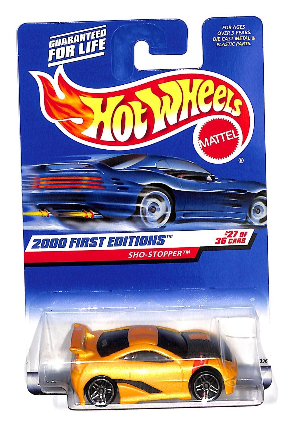 2000 Hot Wheels #87 First Editions 27/36 SHO-STOPPER Yellow w/Chrome Pr5 Sp-Vari