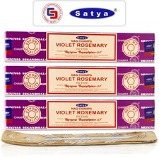 Satya Sai Baba Incense Sticks - Violet Rosemary & Nag Champa Scents, 15G X 3 (45