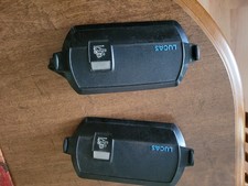 Pair Of Original Lucas Square Front Fog Spot Light Covers Straps