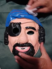 Vintage Blue & Black Plastic Face Mask, One S...