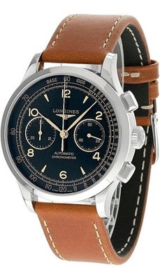 Longines Record Chrono Automatic 40mm Leather Men's Watch L2.921.4.56.2