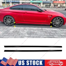 Gloss Blk Side Skirts Extension Left + Right For 14-20 BMW F32/F36/F33 4 Series