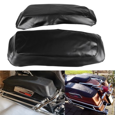 Black Hard Saddlebag Lid Cover Protector For Harley Electra Glide Road King FLHR