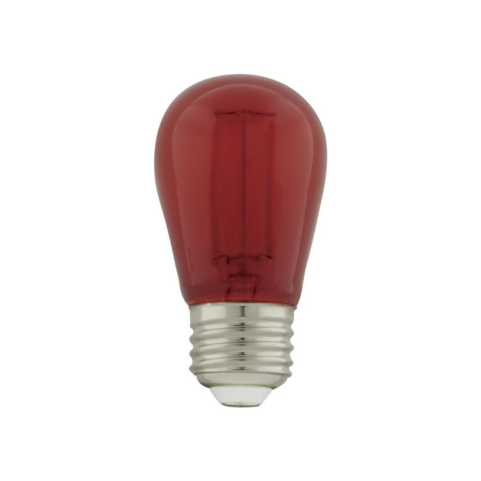 Satco S8022 - 1 Watt LED S14 Outdoor Holiday Red String Light Bulbs (4 Pack) - Image 3 of 4