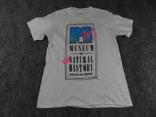 Vintage MTV Shirt Mens Large White I Saw It Musuem Single Stitch 80s Made in USA