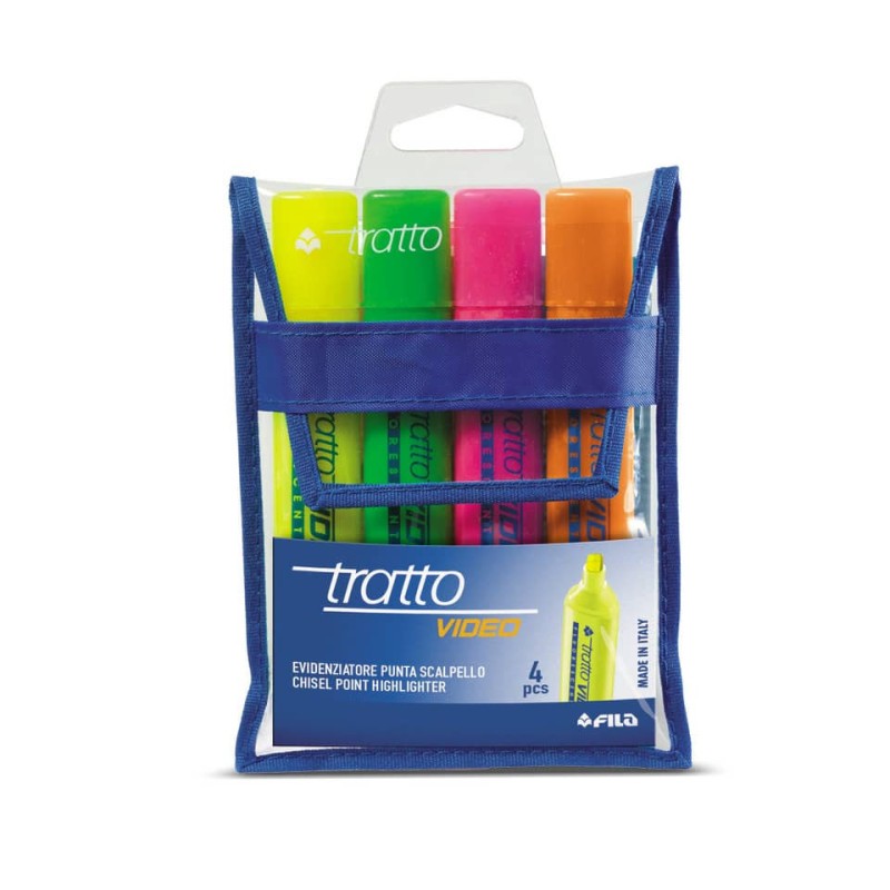 Evidenziatori TRATTO Video 1-5 mm assortiti busta da 4 - F830800