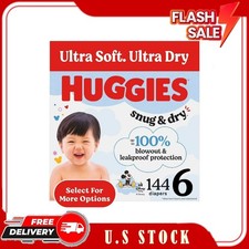 Huggies Snug  Dry Baby Diapers, Size 6 35 lbs , 144 Count Select for More 