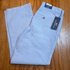 Vineyard Vines Breaker Pant Boys Size 16 Blue Hydrangea Stripe Seersucker Prep