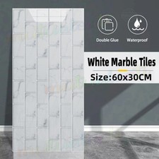 60X Thick PVC Marble Tiles Wall Sticker Self Adhesive Stick On Kitchen Bathroom