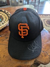 2008 San Francisco OMAR VIZQUEL Game Used Worn Autograph Baseball Cap Hat