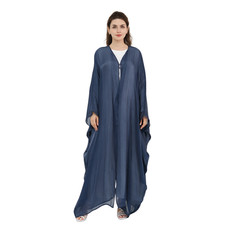 Muslim Women Abaya Open Cardigan Kaftan Maxi Robe Dubai Ramadan Long Dress Gown