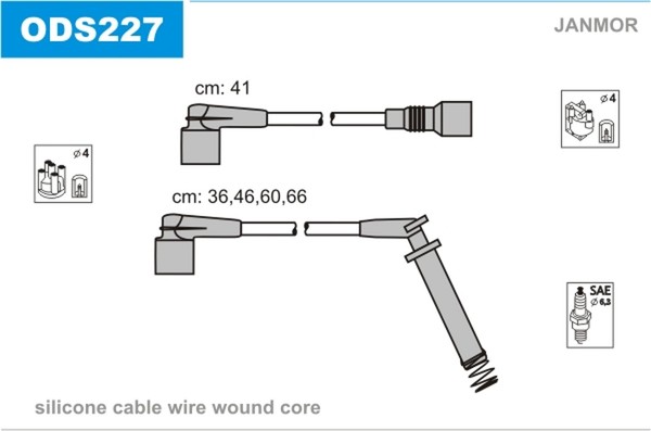 ZüNdleitungssatz Janmor ODS227 FüR Opel Tr Kadett Cc T85 S83 Astra T92 Vectra-image