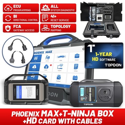 TOPDON Phoenix MAX &T-Ninja Box & HD Truck Software Bidirectional IMMO Scan Tool