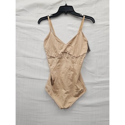 Auden Womens Medium Support Thong Bodysuit Tan Shapewear XL F00379169-Q1/25
