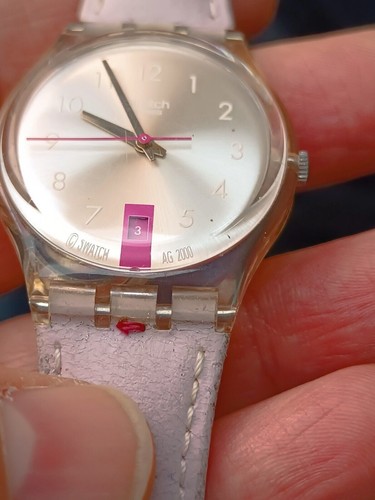Swatch "Pink Lady" AG 2000 womens quartz Origjinal strap watch - Picture 7 of 12