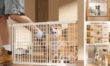 Adjustable Dog Gate - 13-22 Inch Height, 18-43 Inch Width Extension - No White