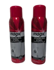 Magic Stainless Steel Range & Appliance Polish & Cleaner Shine Protect Lot Of 2x
