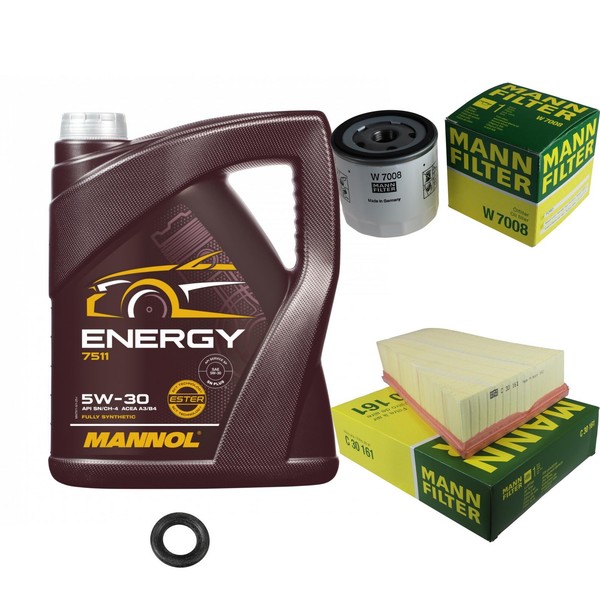 Mann Inspektionspaket 5L Mannol Energy 5W-30 FüR Ford Mondeo IV Turnier 1.6 Ti-image
