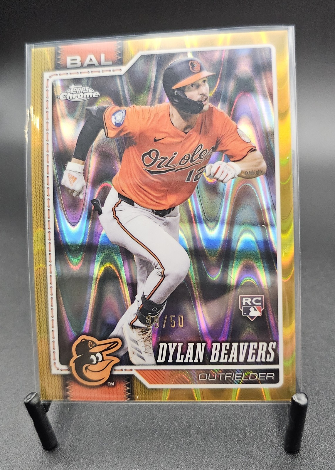 2026 Topps Chrome #218 Dylan Beavers Gold Ray Wave Refractor 39/50