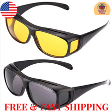Night Driving Glasses HD Anti Glare Vision Polarized Yellow Lens Tinted Unisexs