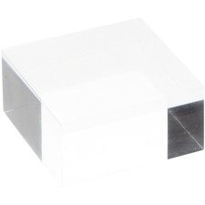 Plymor Clear Polished Acrylic Square Display Block, 1" H x 2" W x 2" D