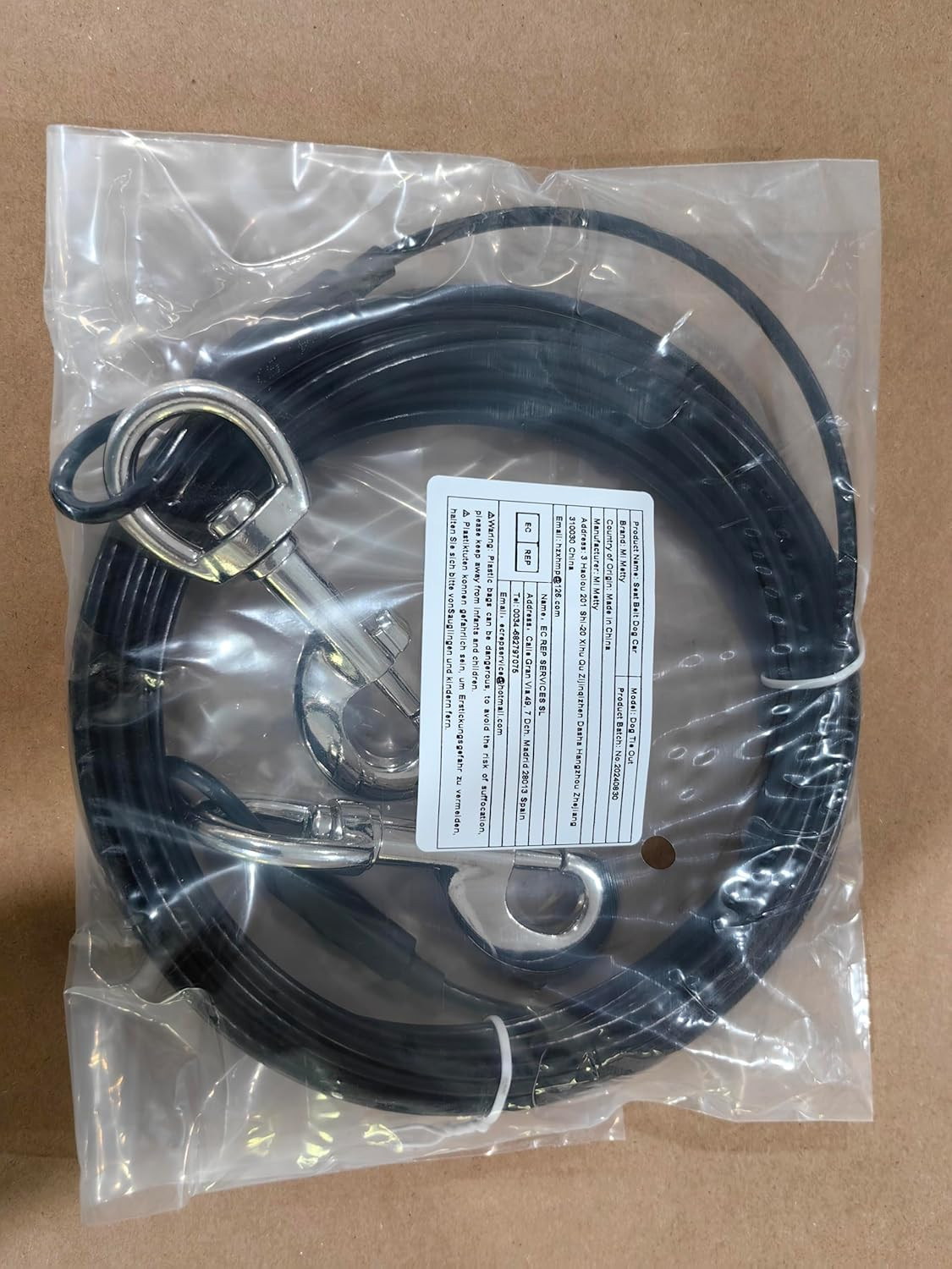 Dog Tie Out Cable,50ft Dog Run Cable,Tie-Out Cable for Small Dogs Up to 60 lb...