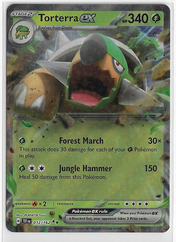 POKEMON Temporal Forces NM Gen4 Evolved Starter Double Rare #012/162 TORTERRA ex