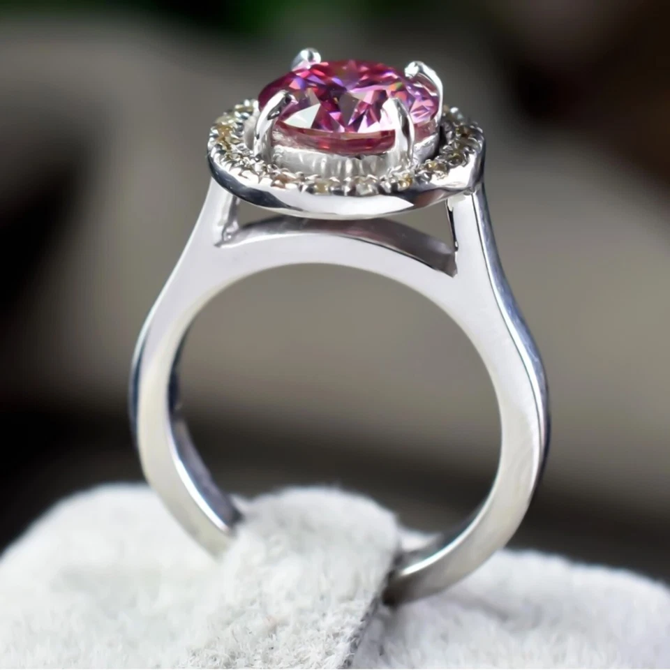 Certified 2.50ct VVS1 Pink Diamond Ring 925 Silver Jewelry Birthday Gift - Image 3 of 4