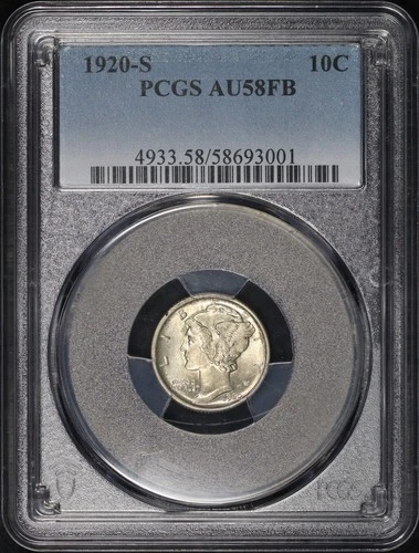 1920-S Mercury Dime PCGS AU-58 FB