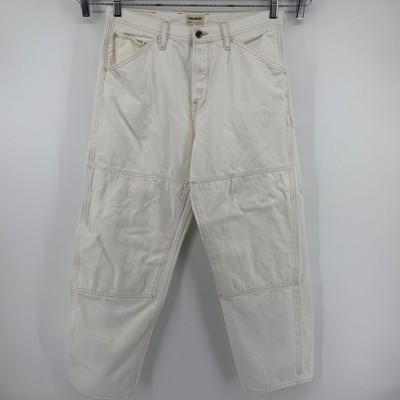 Todd Snyder Carpenter Pant Men 34x32 White Double Knee Selvedge Denim Button Fly