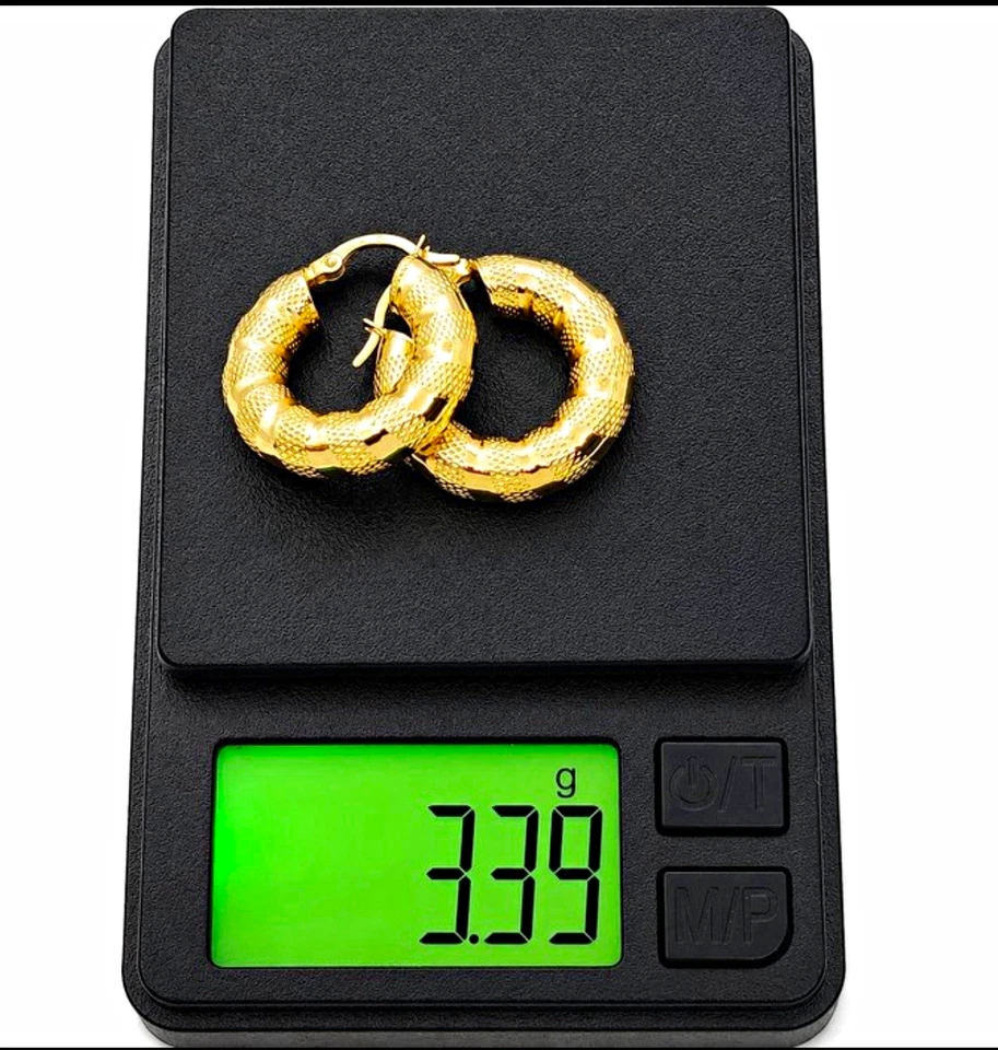 18K 750 Gelbgold Creolen-Ohrringe gestempelt - Bild 1 von 4