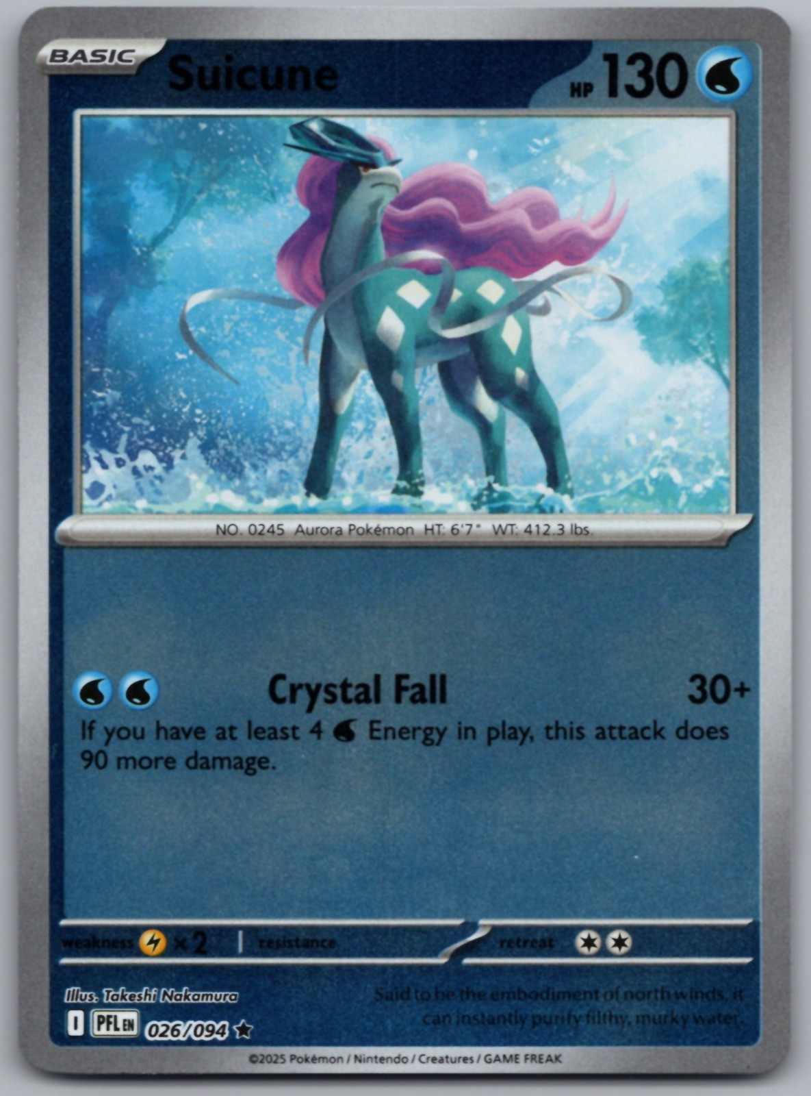 Suicune Rare ME02: Phantasmal Flames 026/094 NM