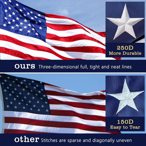 Amerikanische Flaggen für außen 3X5, 100% in USA Anti-Tear für außen lebendige Farben - Bild 7 von 12
