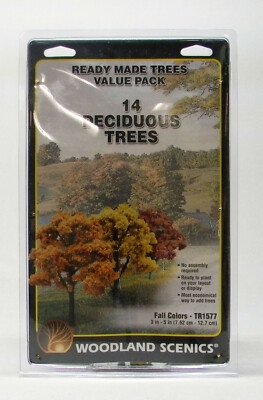 WOODLAND SCENICS TR1577 3-5'' DECIDUOUS TREES FALL COLORS 14 PIECES WDS1577 NEW