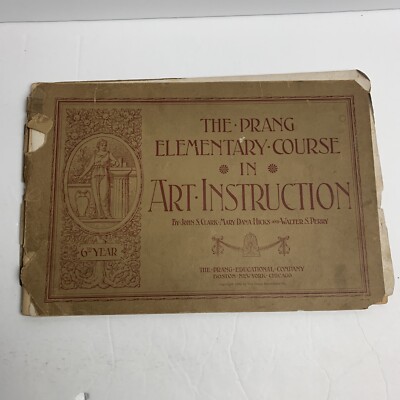 Prang Elementary Course in Art Instruction 1898 6th year 11.5x8 vintage original