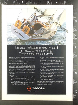 1971 ADVERTISEMENT for Ericson 35, John Holiday's Aquarius sail motor yacht boat