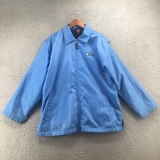 Nike Basketball Zip Up Jacket Mens Large Blue Long Sleeve Collared Side Pockets