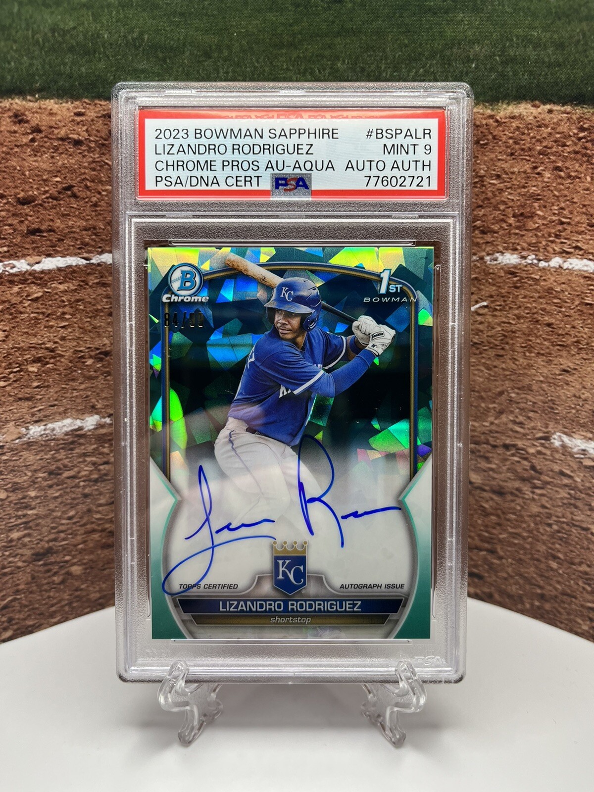 2023 Lizandro Rodriguez Bowman Chrome Aqua Sapphire Auto /99 1st Bowman PSA 9 KC