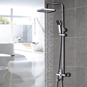 8 Rainfall Chrome Bathroom Shower Faucet Tub Mixer Tap W Handheld