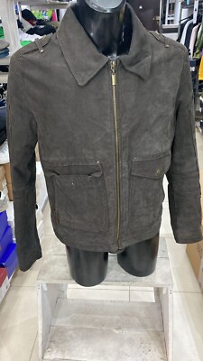 Conbipel Men's Genuine Leather Jacket Used Size 50 Dark Gray XYE428L